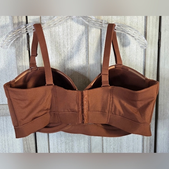 Cacique Comfort Bliss Strapless Convertible Bra Size 40DDD Cocoa Brown Padded - Picture 3 of 9